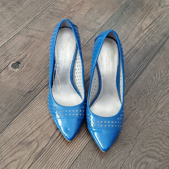 christian siriano blue heels